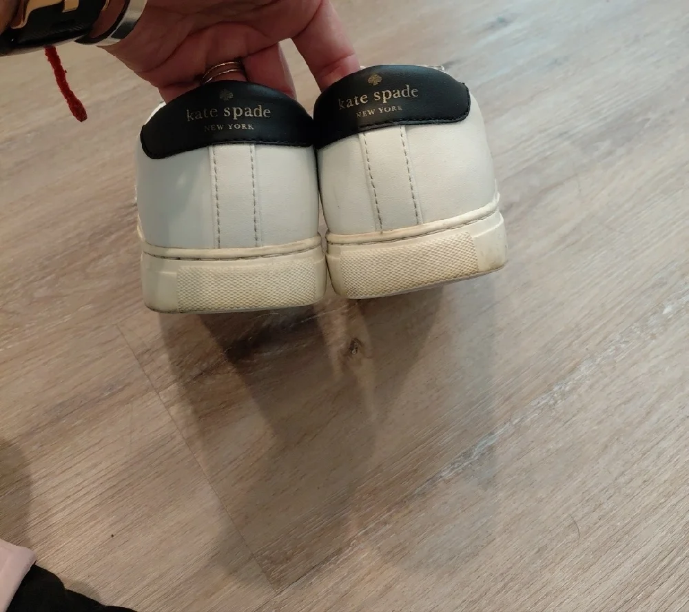 kate spade White and Black Leather Women Sneakers - Picture 7 of 7